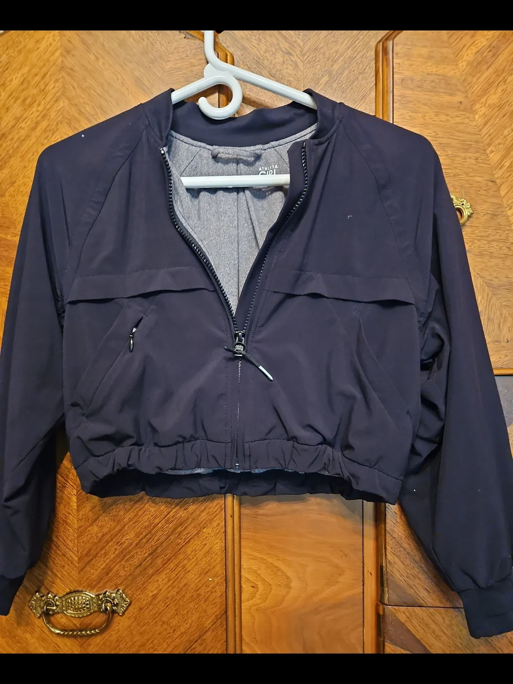 Athleta Girl Size 7  Navy Cropped Packable Jacket